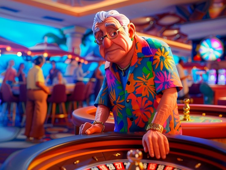 Demo permainan Fishing Games tokyo188 menampilkan Teen Patti dengan dealer dan tiga pemain aktif